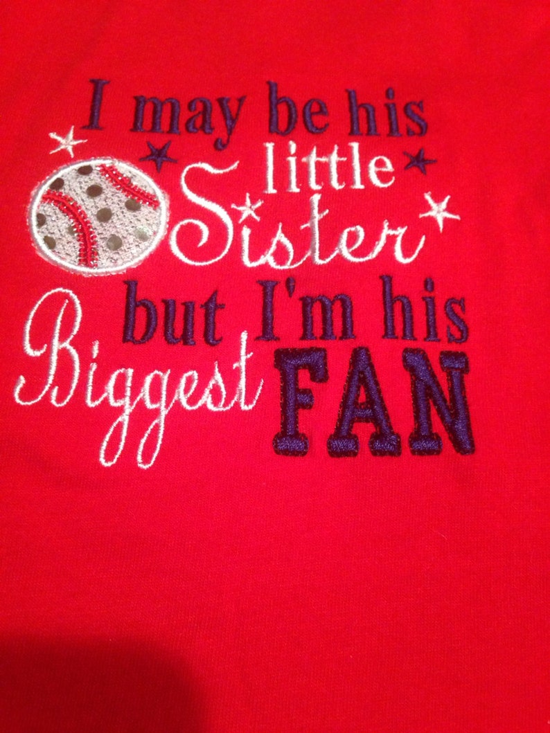 HIS Little Sister Brother Baseball Shirt image 1