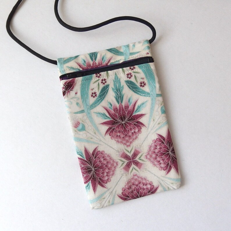 Great for walkers travel Warratah gum leaves native purse 6.75x4.25 markets Cell Phone Pouch Pouch Zip Bag Australian Floral Fabric