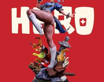 Chun-Li Fan Art STL - 3D Model Printable Street Fighter Character Statue