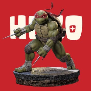 Raphael Fan Art STL - 3D Model Printable TMNT Hero Statue