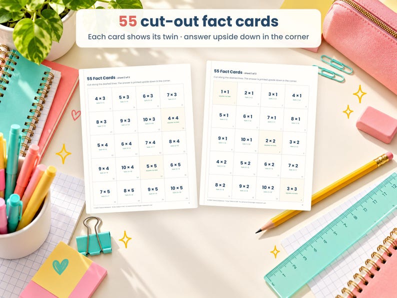 Multiplication Worksheets Printable, Times Table Chart and Fact Cards ...
