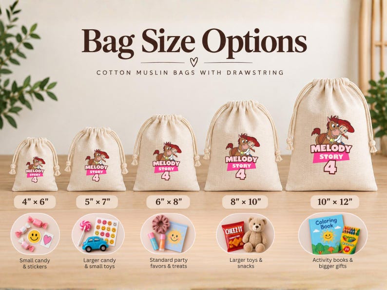 Personalized Toy Story Jessie Drawstring Favor Bags - Etsy