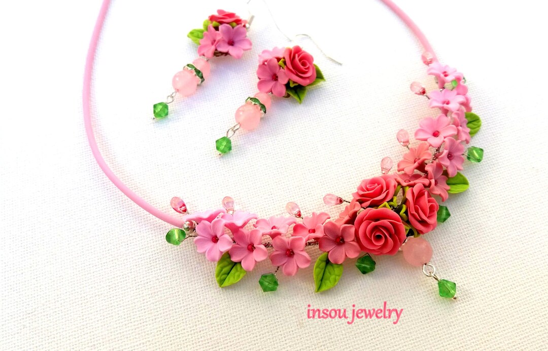 Pink Flower Jewelry Dusty Pink Wedding Jewelry Rose - Etsy