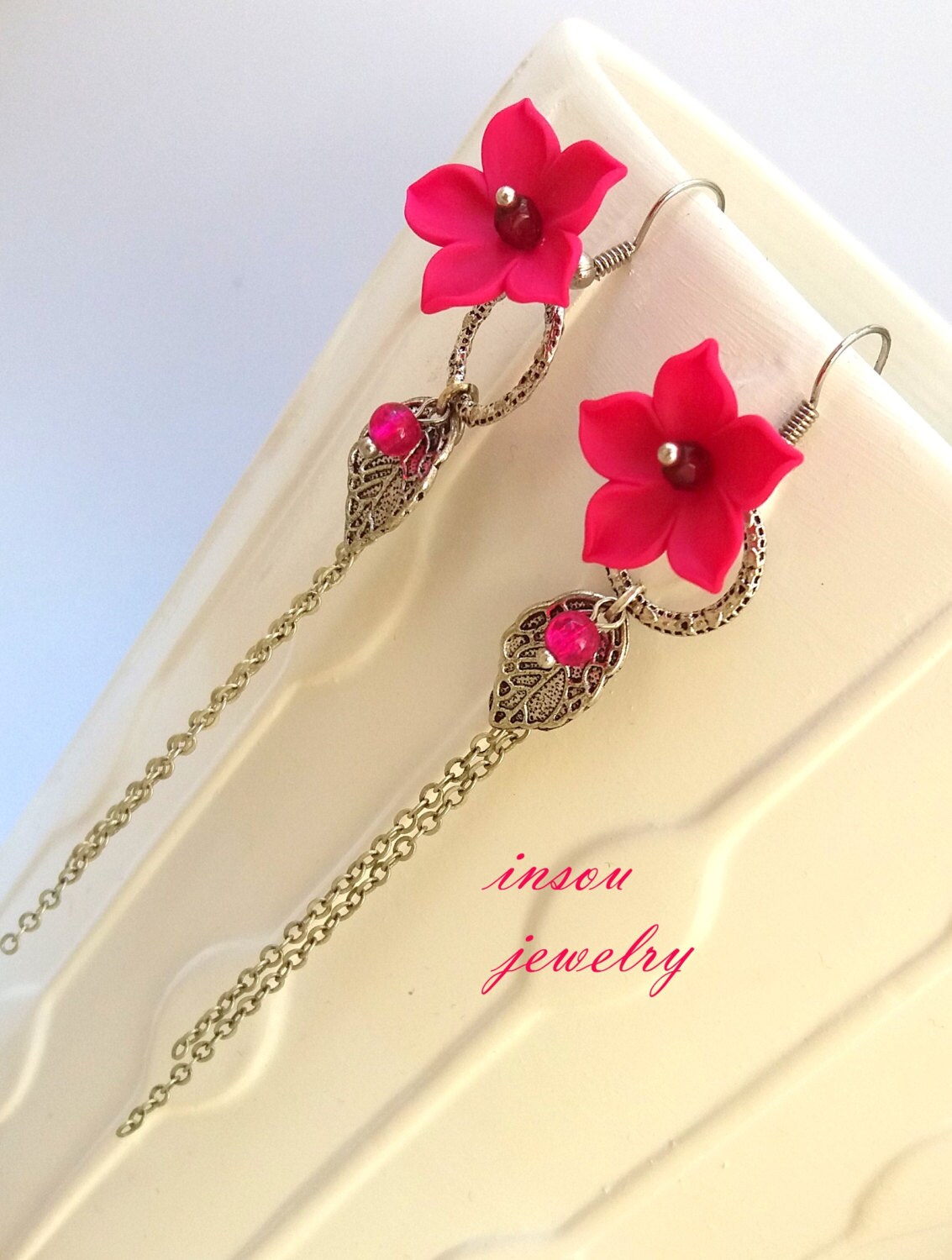 Pink Jewelry Flower Jewelry Wedding Jewelry Pink Necklace | Etsy