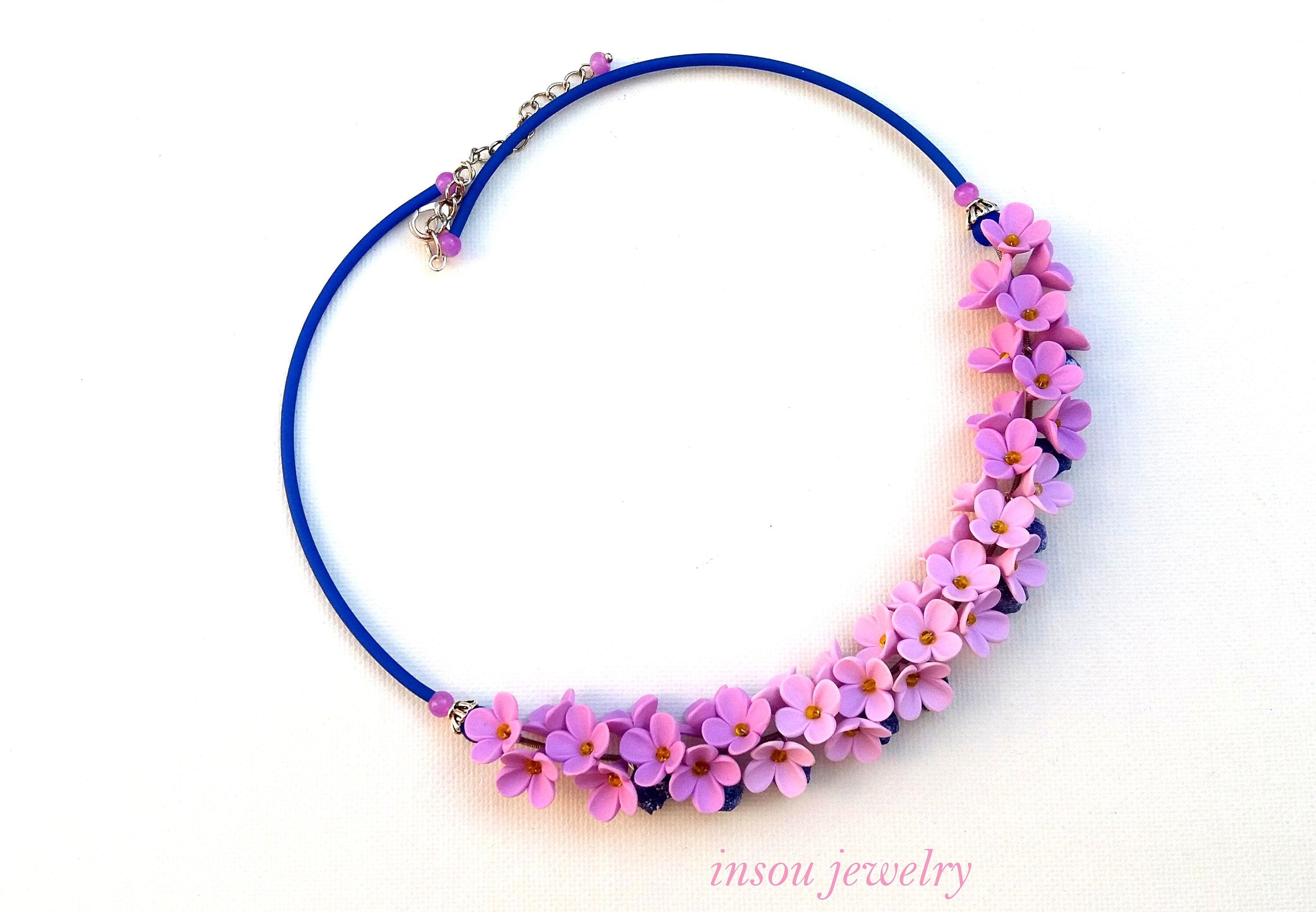 Lavender Necklace Flower Jewelry Wedding Jewelry Gift for Etsy