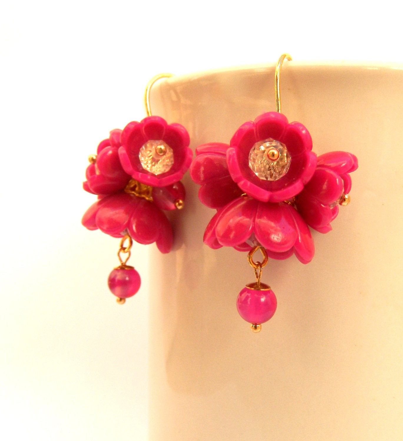 Earrings With Pink Hangings main image 1
