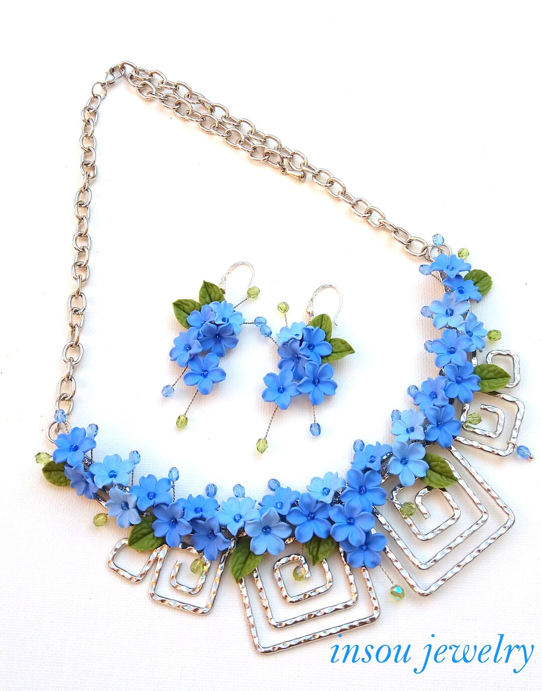 Me Not Flower Jewelry Wedding Jewelry Blue Jewelry Etsy