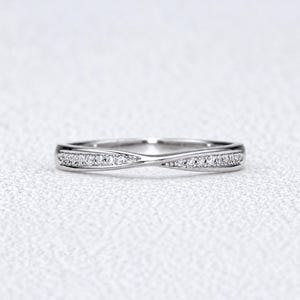 PERIMADE Lab Diamant Möbius Infinity Ring | Labskapad matchande parring | Bröllopssmycken i sterlingsilver | Trendig present till bästa vän