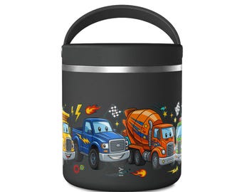 Termo para comida con diseño de camiones de construcción de 740 ml / Aislamiento térmico para el almuerzo infantil