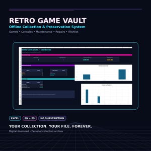 Kalkylblad för retrospelsamling | Logg för underhåll och reparation av konsoler