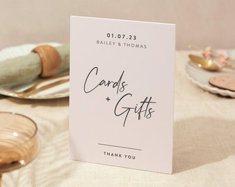 Cards and Gifts Sign | Wedding Sign | A5 Sturdy Foamex Sign | Modern Minimal Script