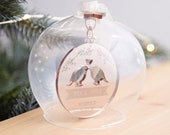 Wedding Date Christmas Bauble, Wedding Keepsake, Personalised Bauble, Personalised Christmas Bauble, Tree Decoration, Rose Gold, Gold