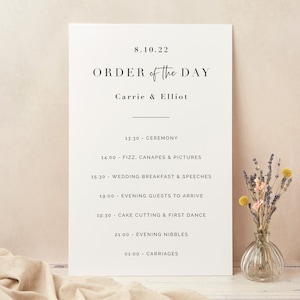 "Weißer, moderner Schriftzug ""The Order of the Day""."