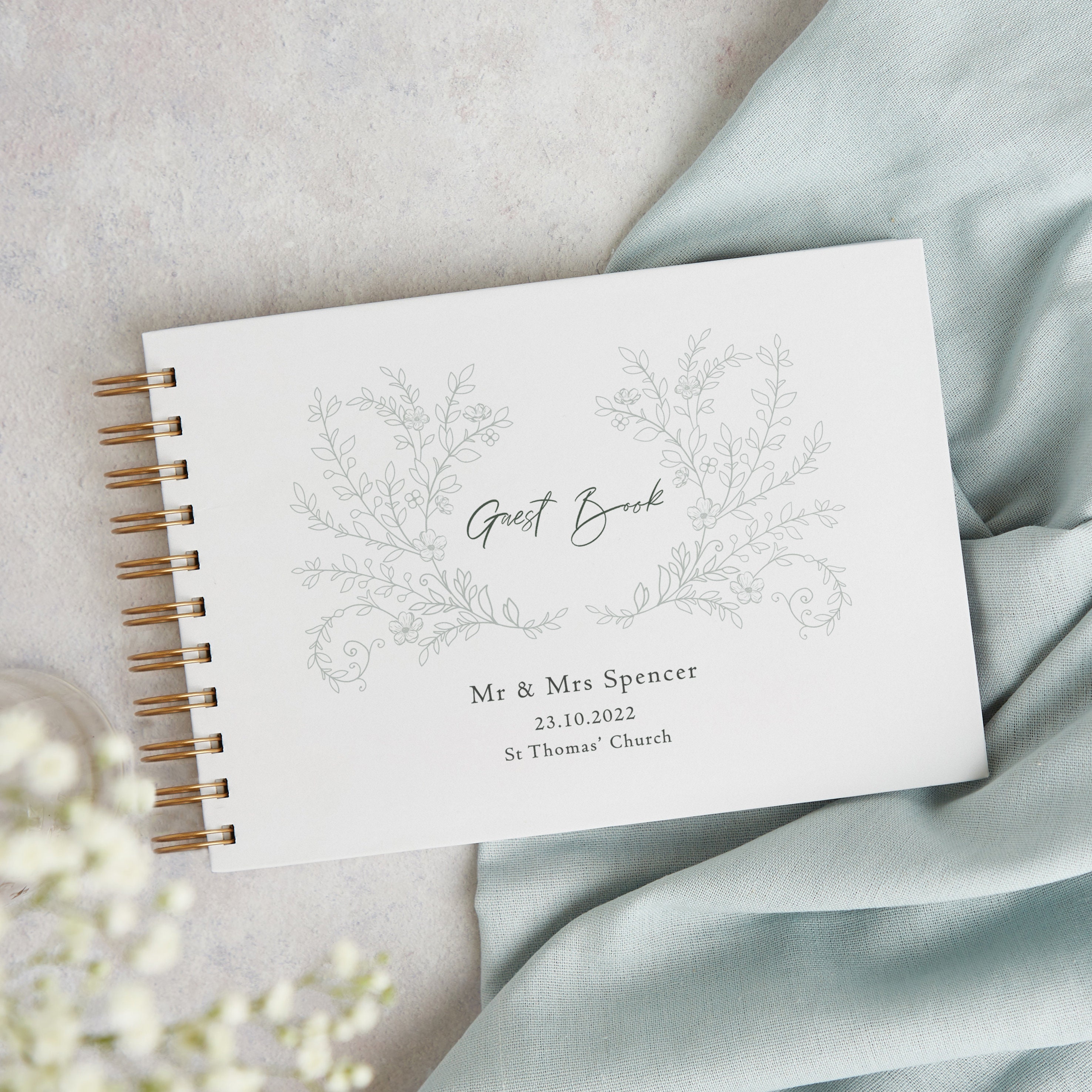 Elegant Floral Wedding Guest Book