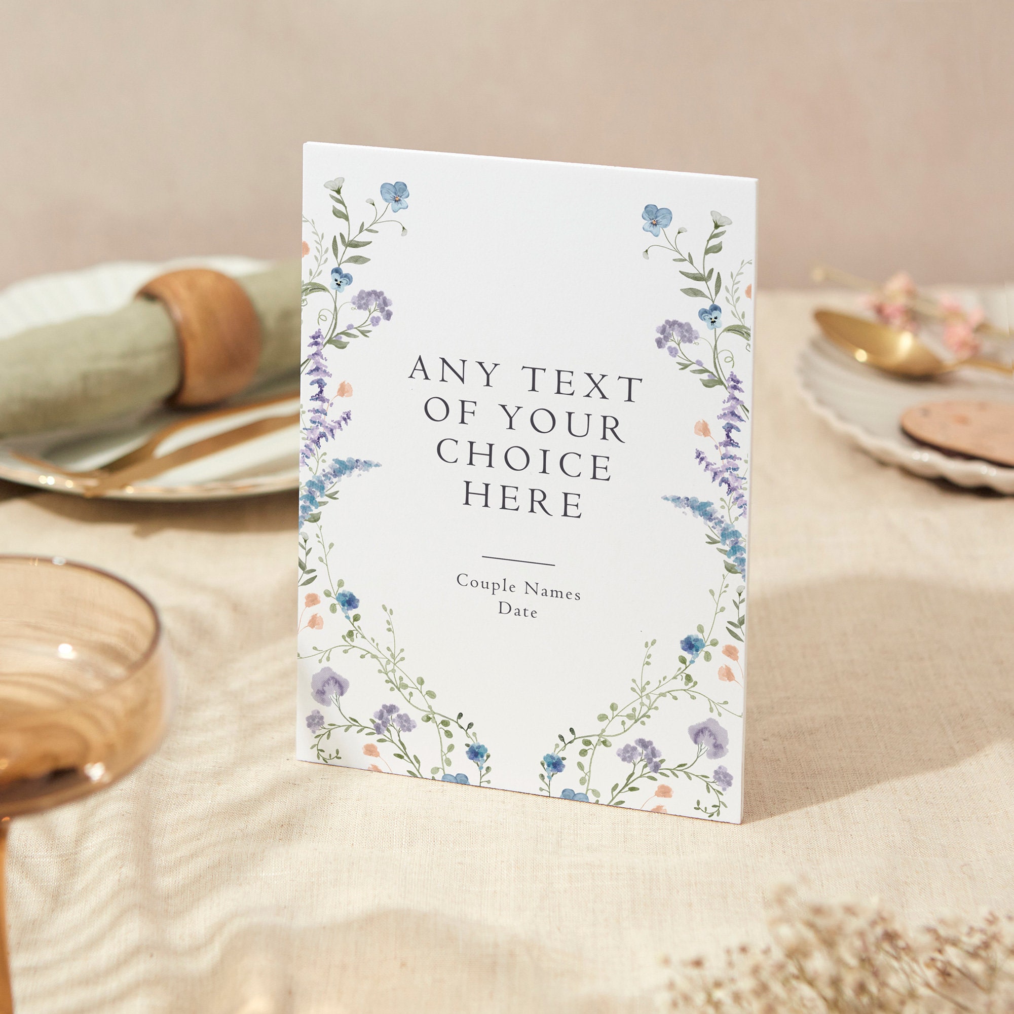 Custom Any Text Sign | Wedding A4 Sturdy Foamex Regency Floral