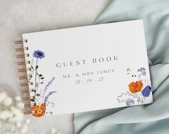 Pressed Wildflowers Wedding Guest Book