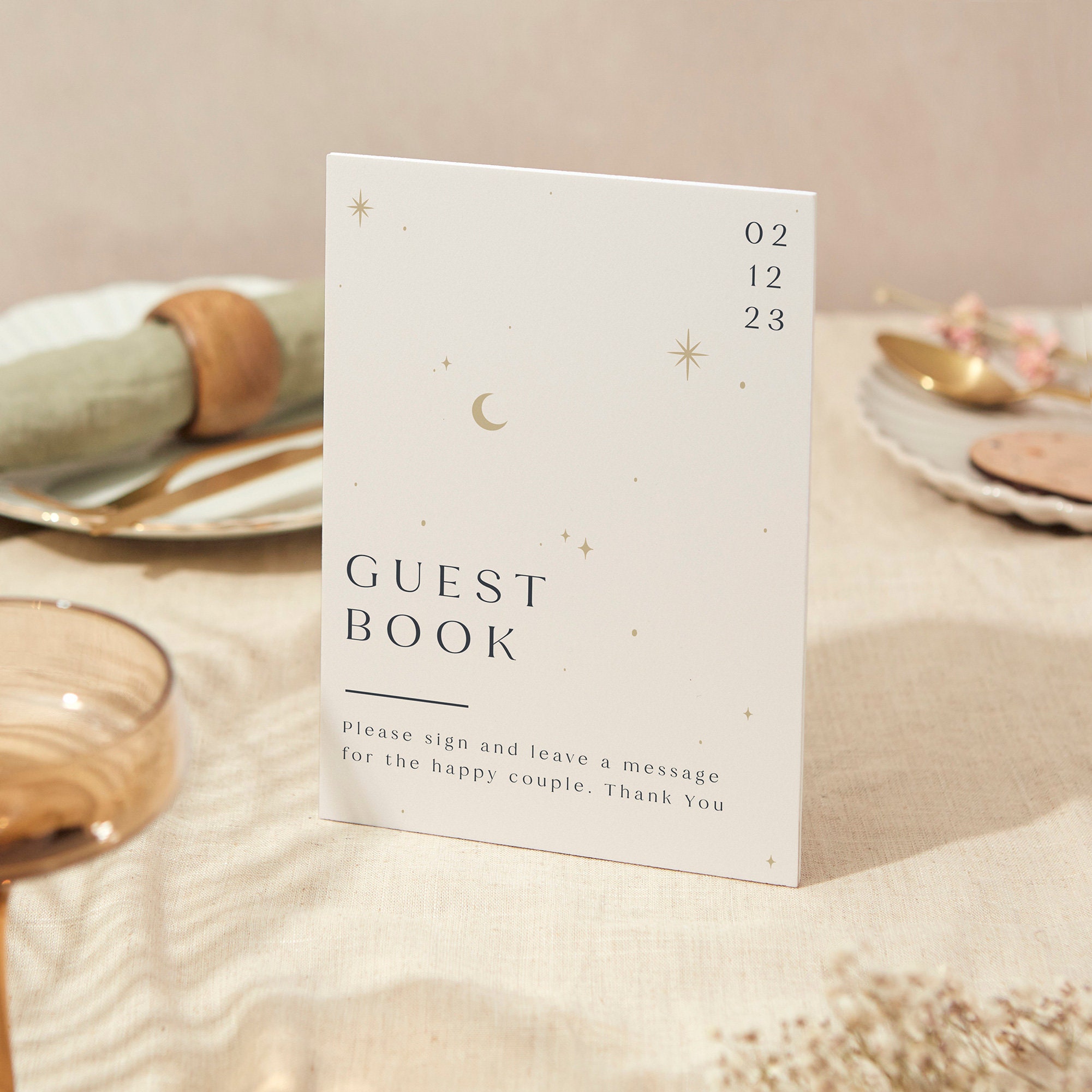 Guest Book Sign | Wedding A4 Sturdy Foamex Celestial Night Sky