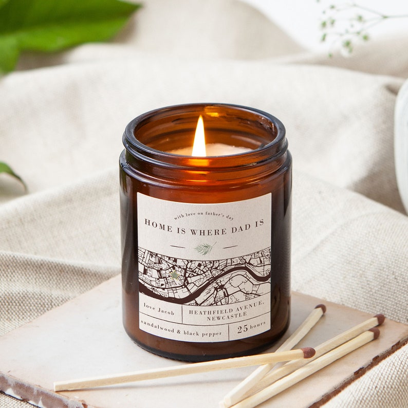 Gift For Dad Map Father\u2019s Day Apothecary Candle