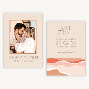 Tarjeta para guardar la fecha de la boda - Guardar la fecha - Tarjeta para guardar la fecha de la boda moderna de verano - Palm Beach