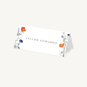 Hochzeit Tischkarte - Hochzeit Name Karte - Personalisierte Gedeck - Gepresste Wildblumen