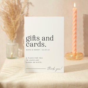 Karten und Geschenke-Zeichen | Hochzeit Zeichen | A4 Robustes Foamex Schild | Moderne Serif