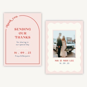Carte de remerciement pour mariage renaissance rétro
