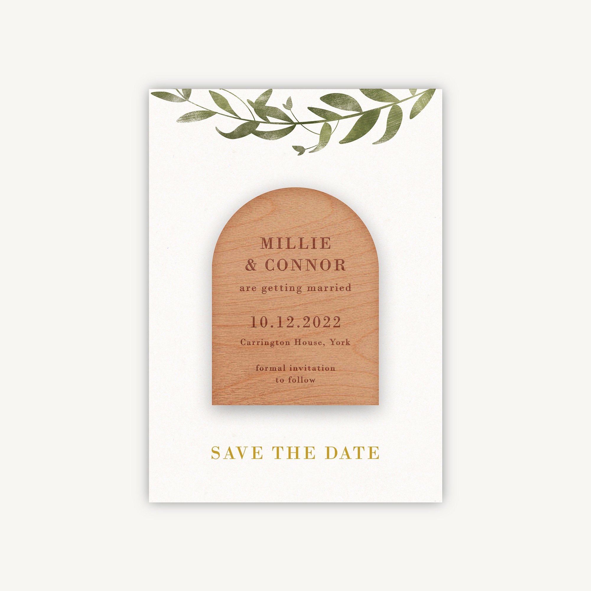Save The Date, Magnet Greenery Botanical, White Spring Summer Wedding