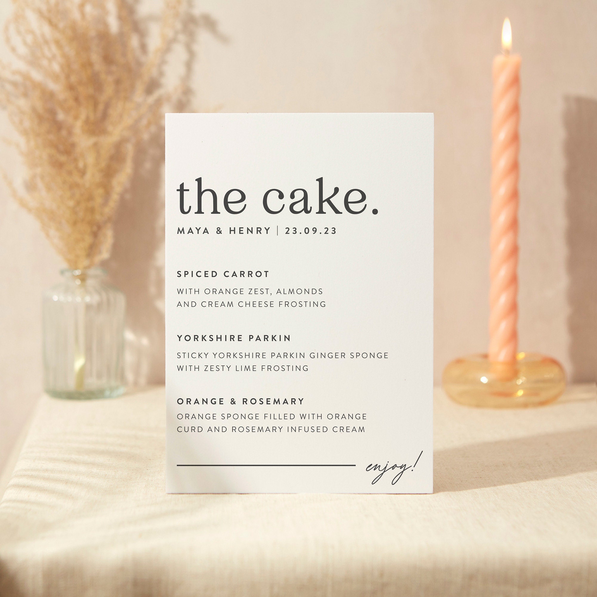 Wedding Cake Sign | A5 Sturdy Foamex Modern Serif