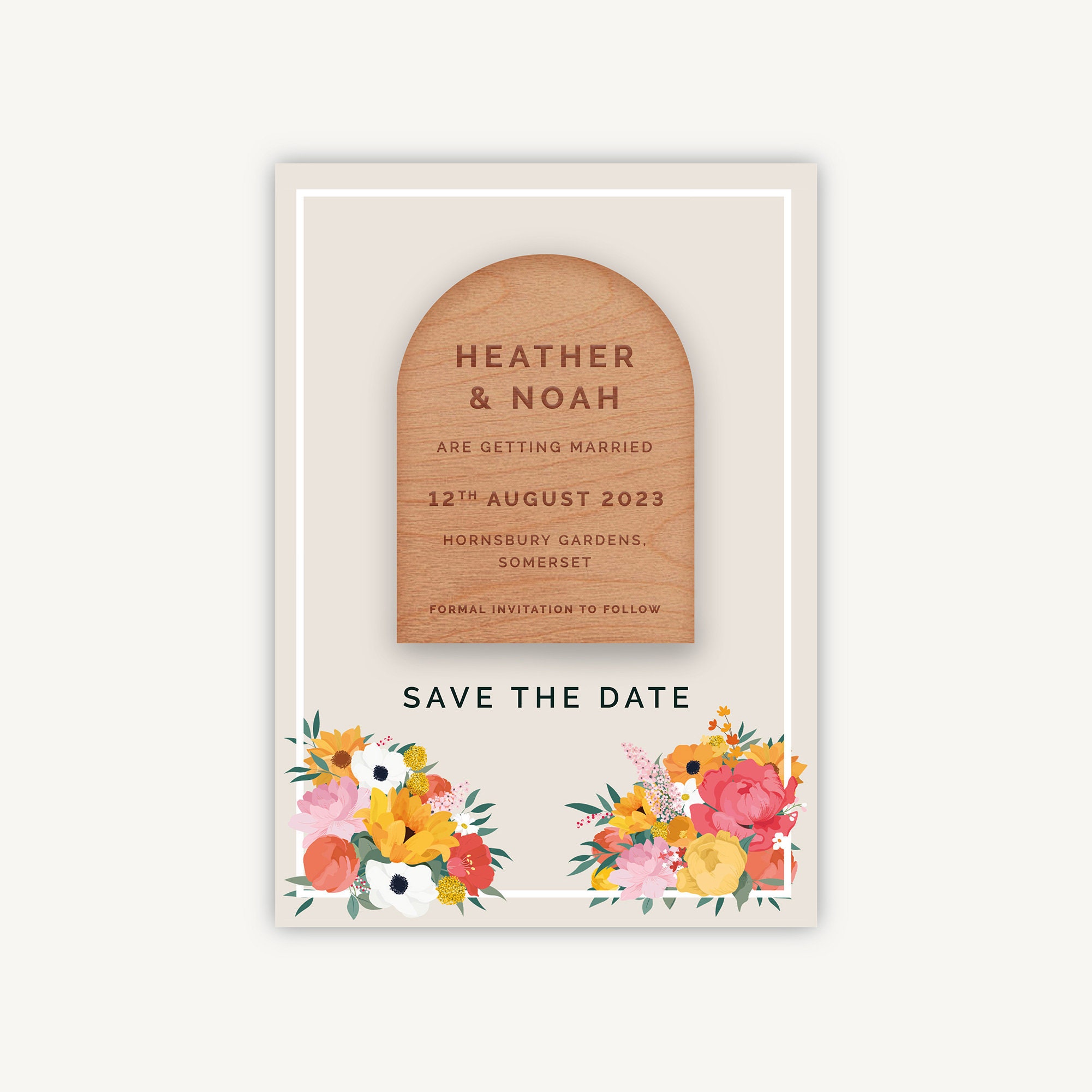 Save The Date, Magnet Bright Flowers, Spring Summer Wedding