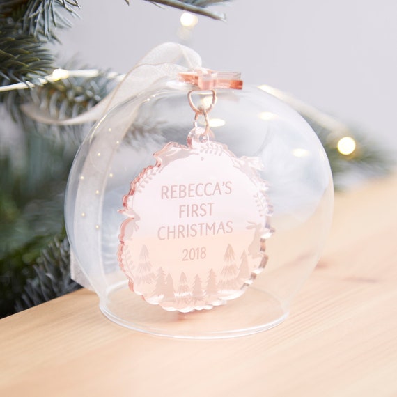 baby's first christmas glass bauble