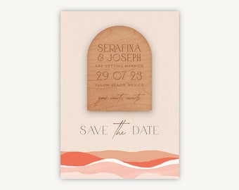 Palm Beach Wooden Magnet Wedding Save the Date