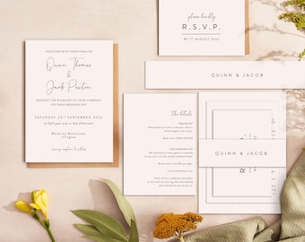 Romantic Script Wedding Invitation