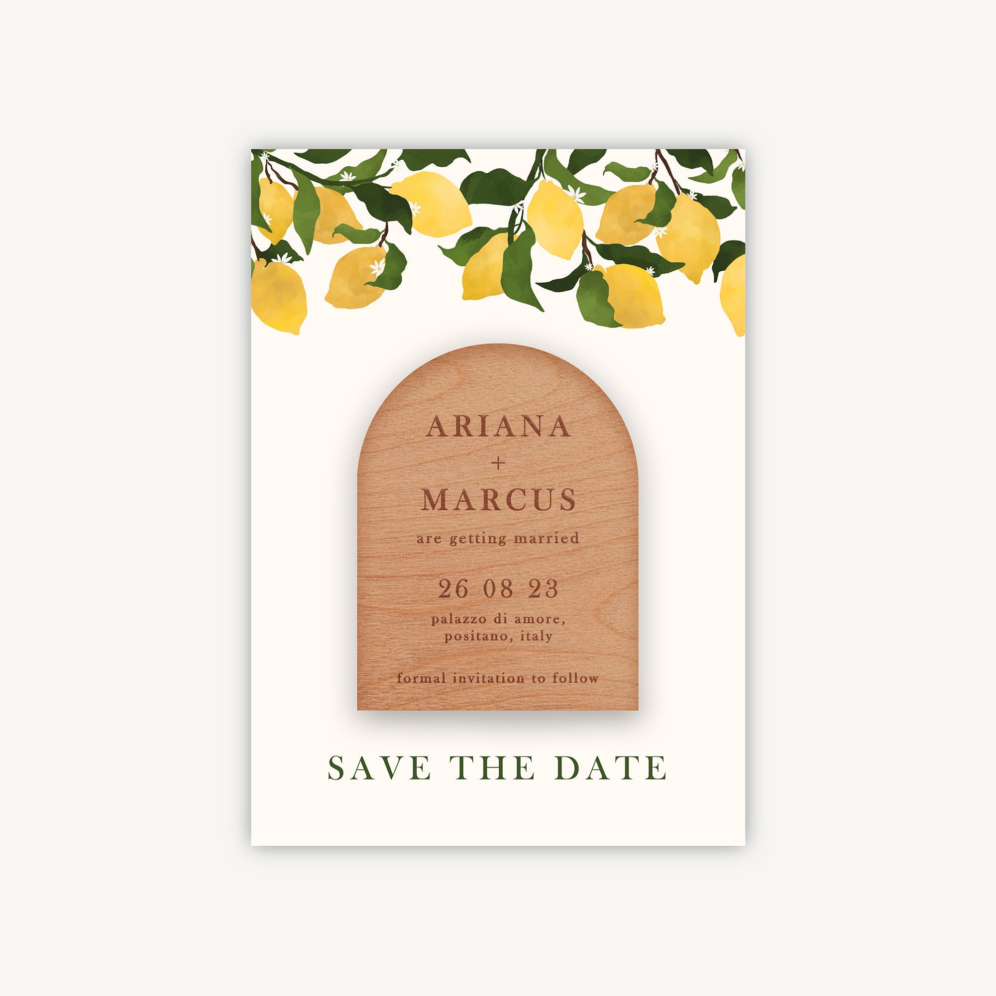 Save The Date, Magnet Amalfi Lemons, Citrus Fruit Wedding