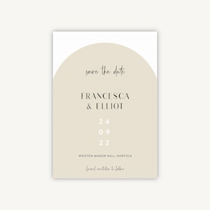 Hochzeit Save the Date Karte - Save the Date - Modern Simple Save the Date - Minimalistischer Bogen