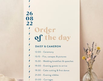 Muted Travel Wedding Order of the Day Sign