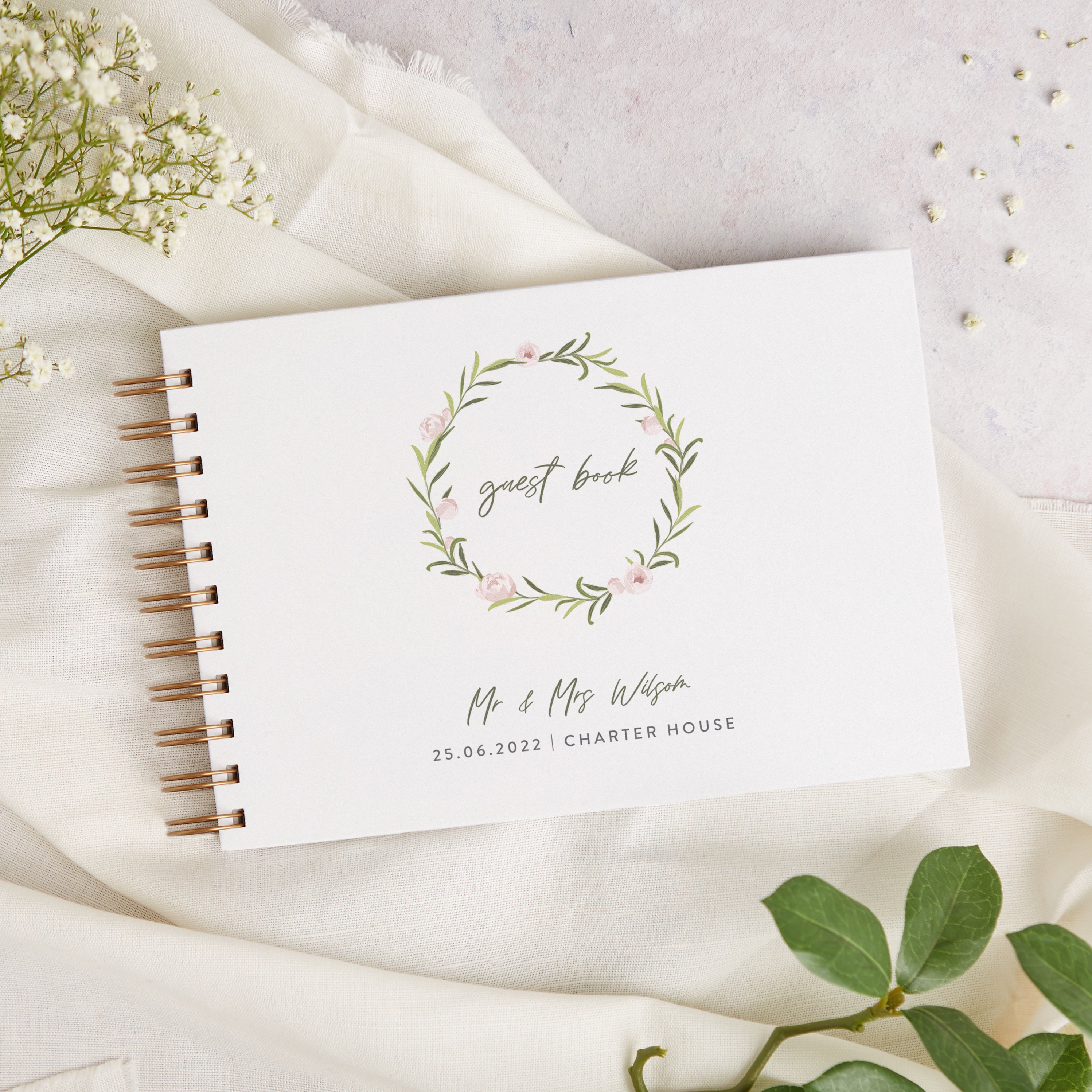 Blush Peony Wedding Guest Book