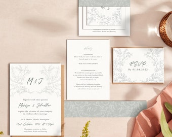 Elegant Floral Wedding Invitation