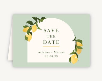 Amalfi Lemons Folded Wedding Save the Date