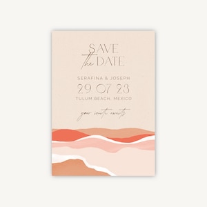 Tarjeta para guardar la fecha de la boda - Guardar la fecha - Tarjeta para guardar la fecha de la boda moderna de verano - Palm Beach