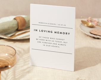 In Loving Memory Sign | Wedding Sign | A4 Sturdy Foamex Sign | Simple Modern Layout