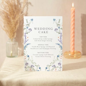 Hochzeitstorte Zeichen | Hochzeit Zeichen | A5 Robustes Foamex Schild | Regentschaft Blumen