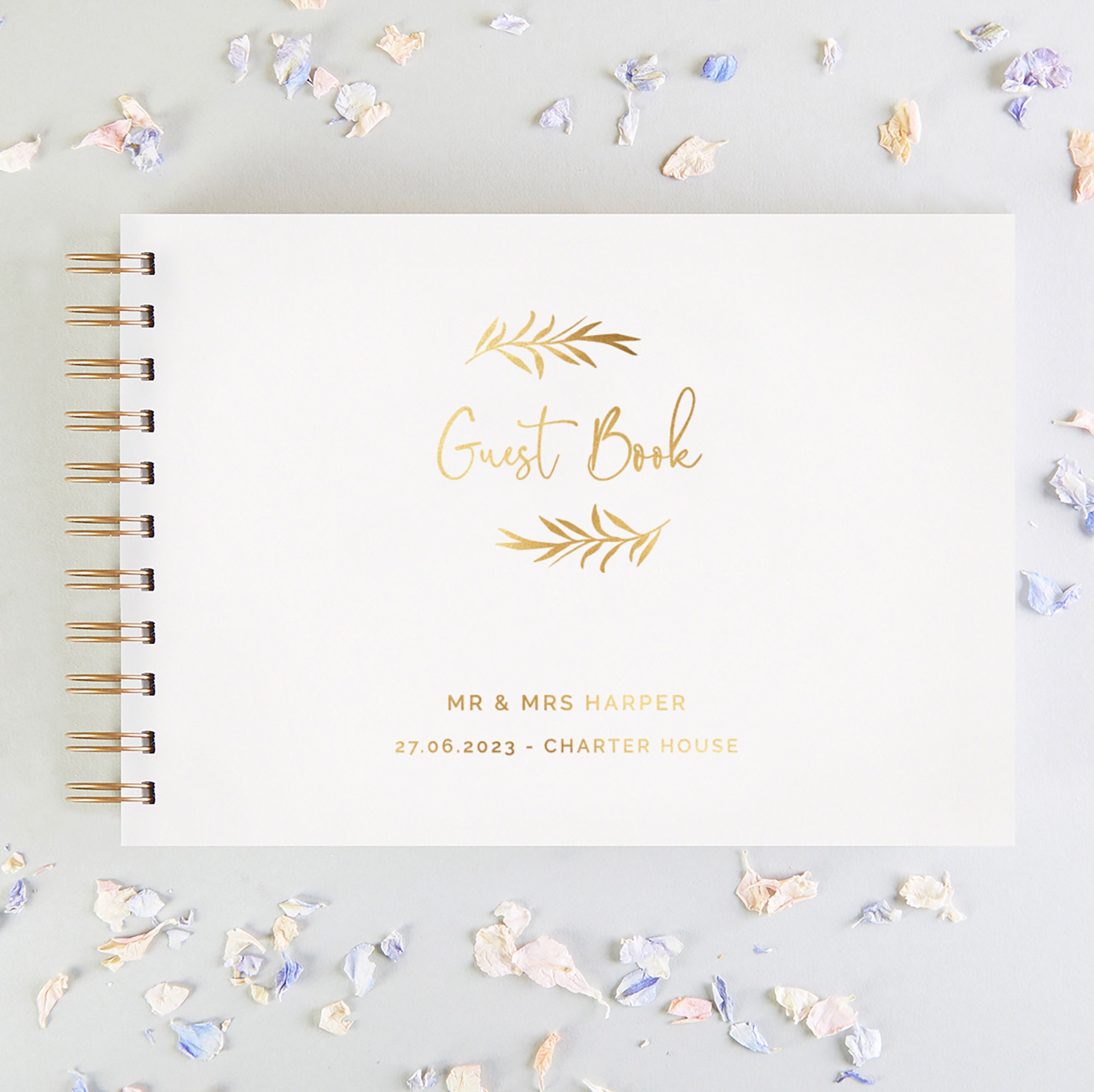 Wedding Guest Book Simple Botanical