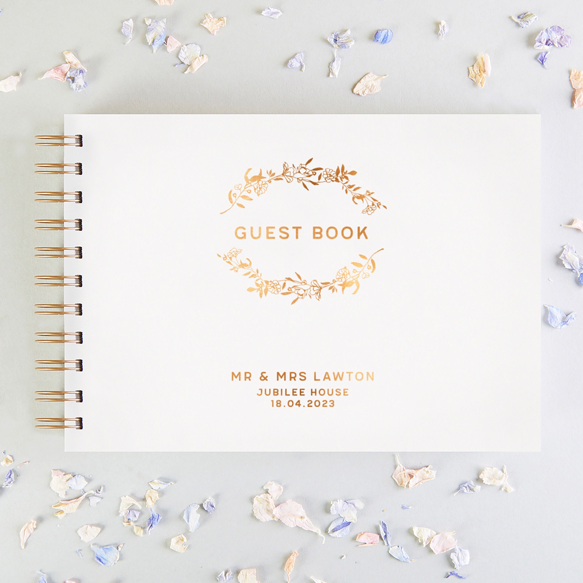 Wedding Guest Book Spring Flowers