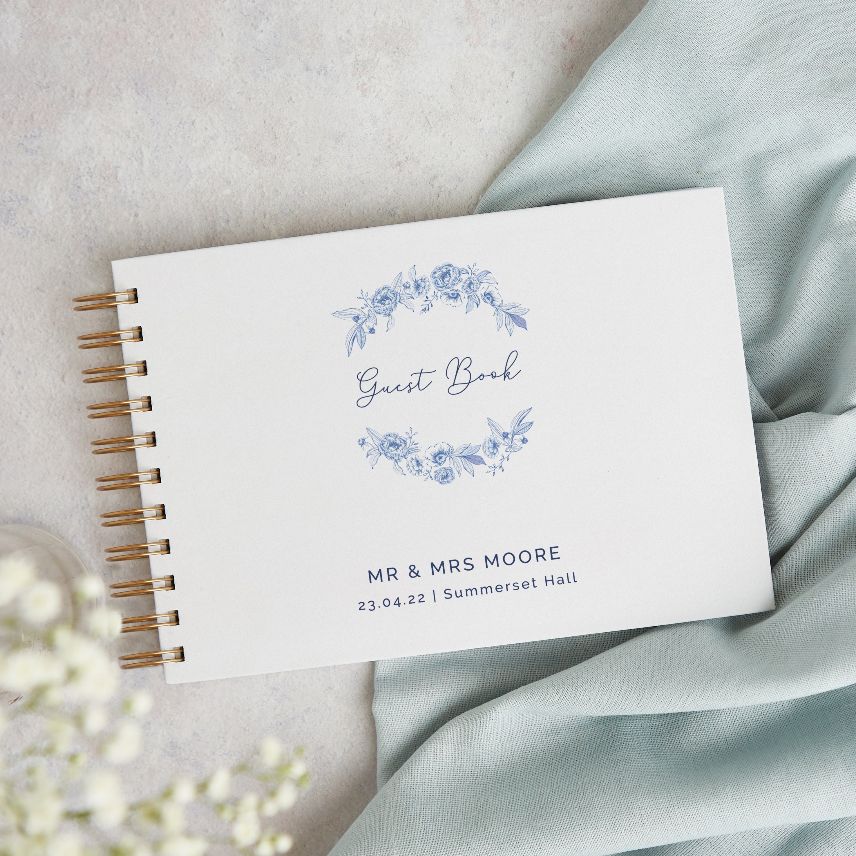 Farmhouse Blue Wedding Guest Book