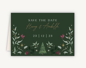 Winter Christmas Folded Wedding Save the Date