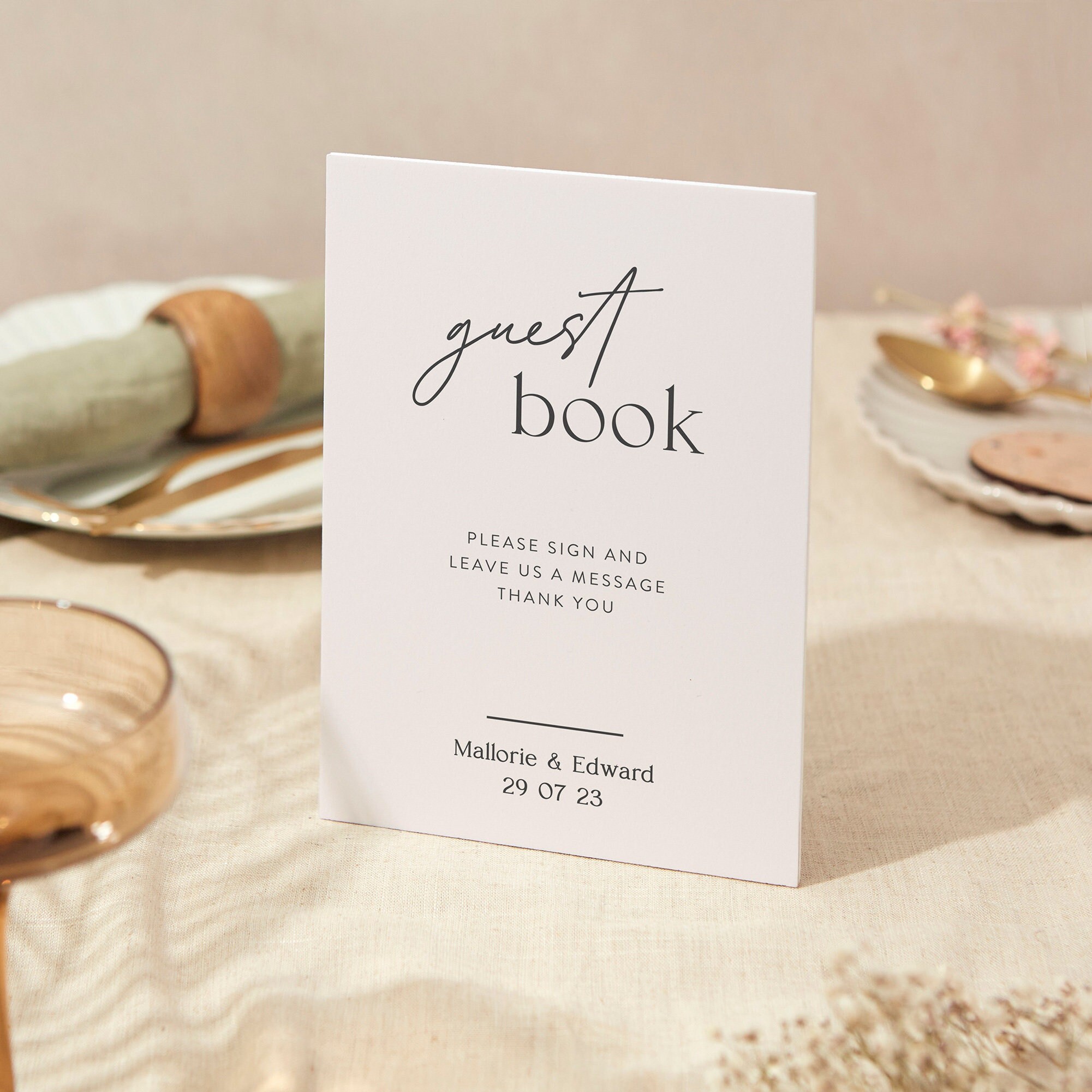 Guest Book Sign | Wedding A5 Sturdy Foamex Modern Calligraphy