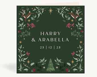 Winter Christmas Folded Wedding Invitation