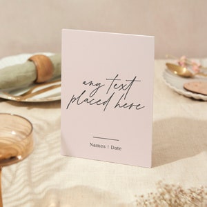 Benutzerdefinierte jedes Textzeichen | Hochzeit Zeichen | A4 Robustes Foamex Schild | Blush Schrift