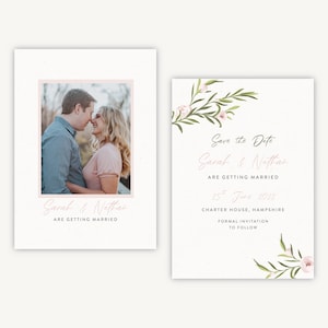 Hochzeit Save the Date Karte - Foto Save the Date - Frühlingshochzeit Save the Date - Blush Peony