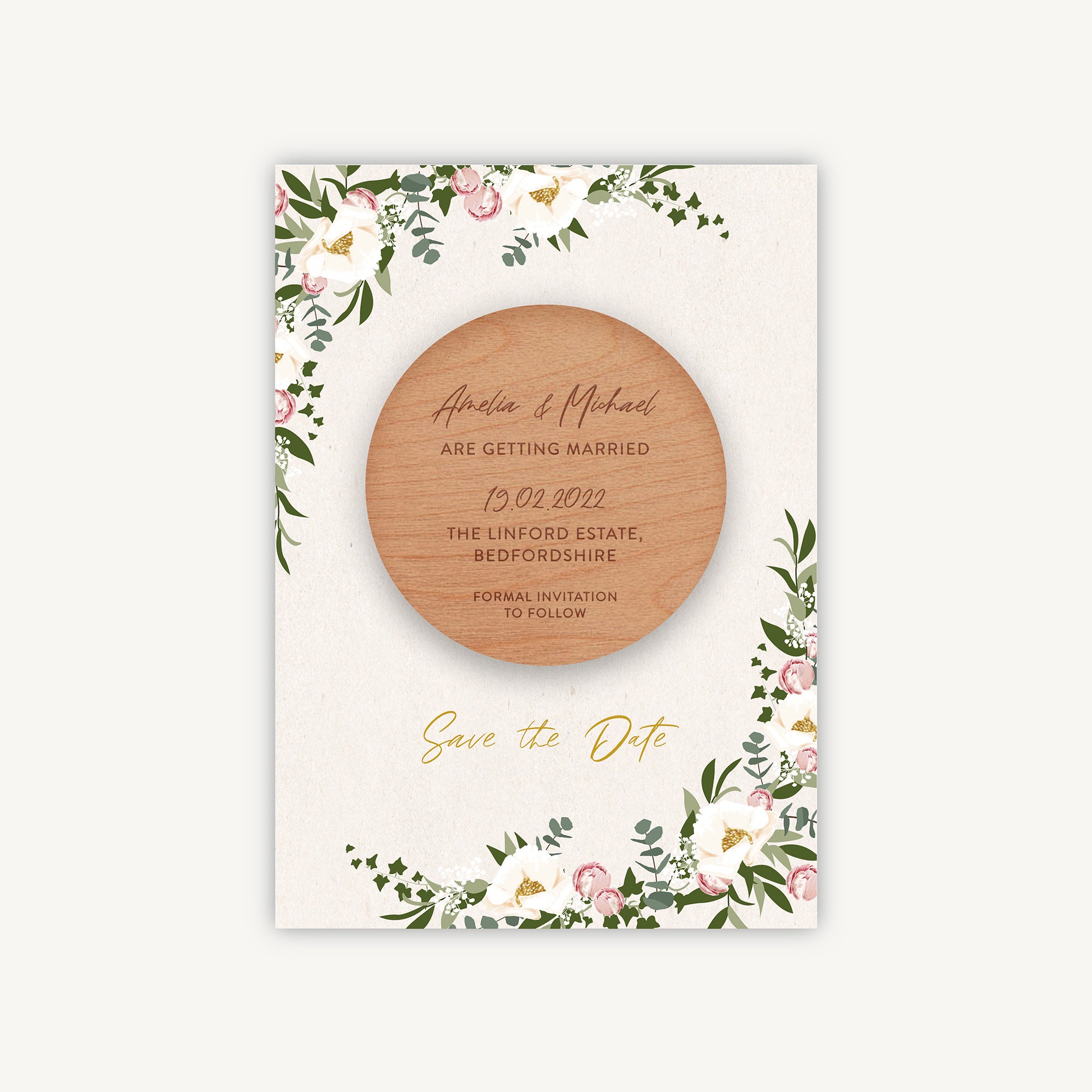 Save The Date, Magnet Floral Hoop, Spring Summer Pretty Wedding